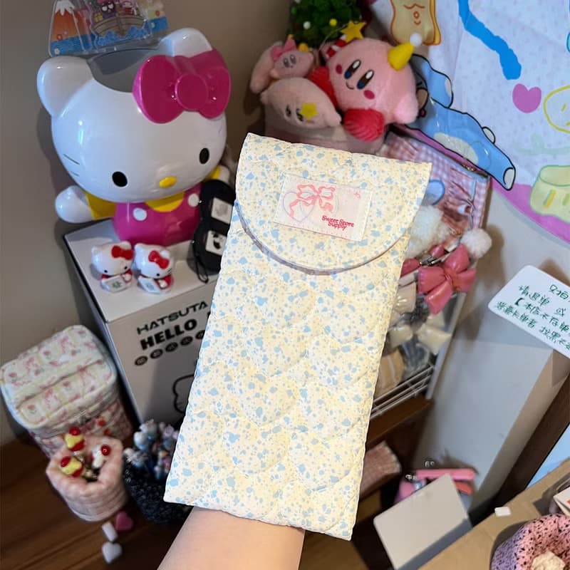 Sweetstore Supply原創可愛甜美清新藍奶牛收納魔術貼粘貼筆袋