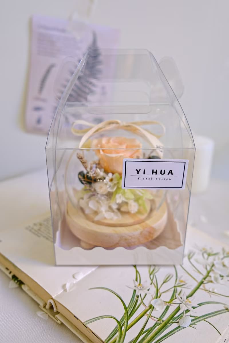 (燈款) 奶油蜜桃-永生花玻璃花球