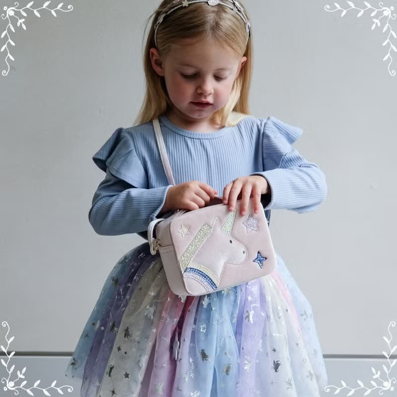 英國Mimi & Lula AW25_夢幻王國_獨角獸方形側背包