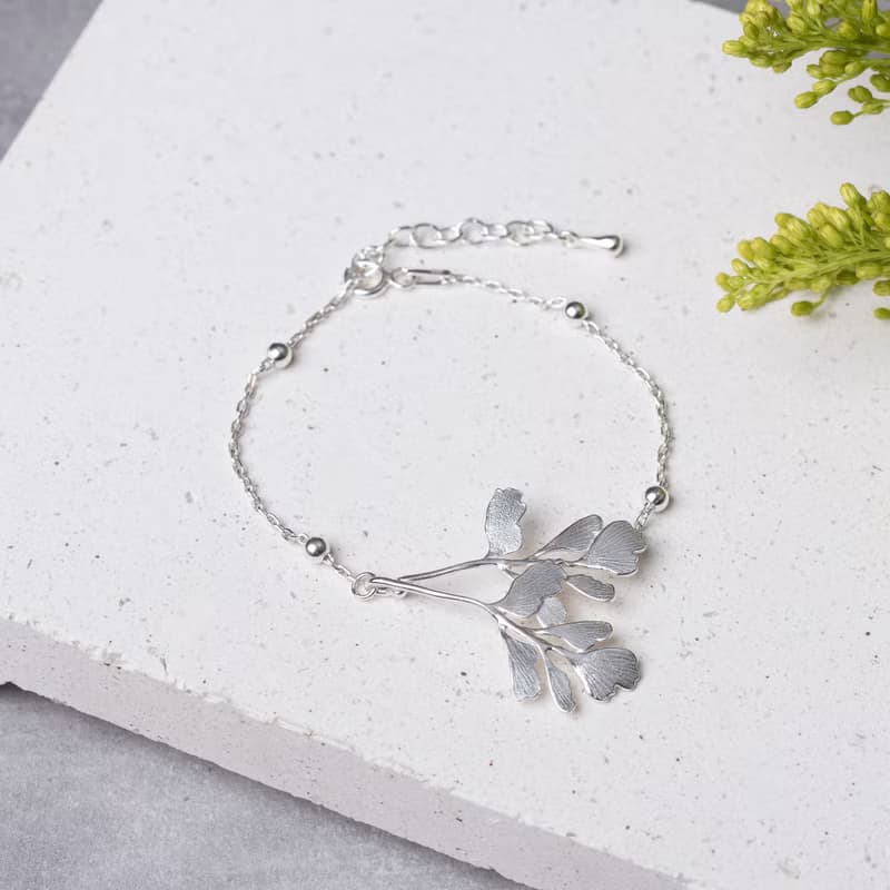 。植被之上。NO.04-4 蕨落 鐵線蕨 手鍊/925銀