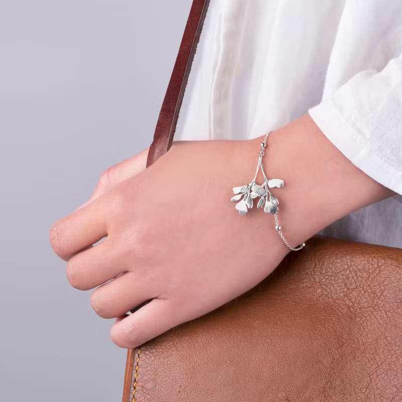 。植被之上。NO.04-4 蕨落 鐵線蕨 手鍊/925銀