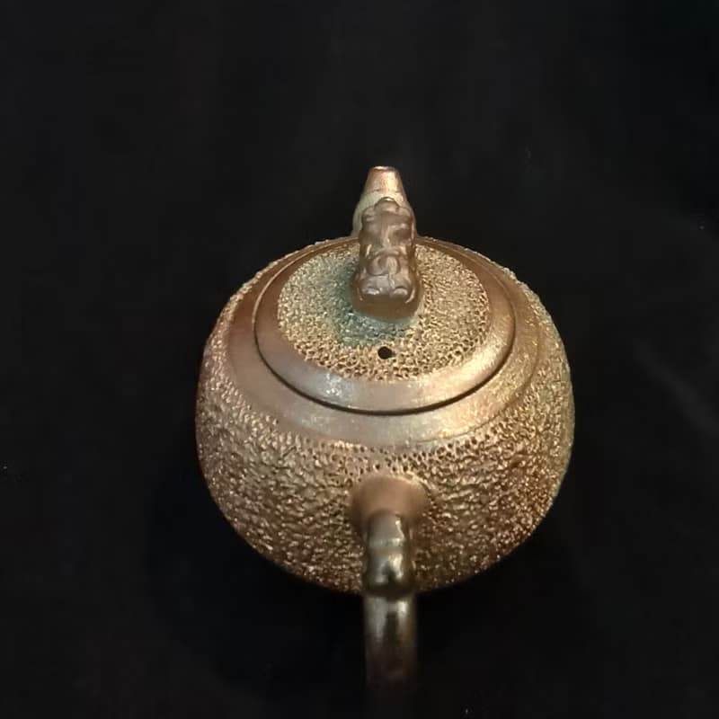 鶯歌名家柴燒金銀彩手拉胚冰煙茶壺