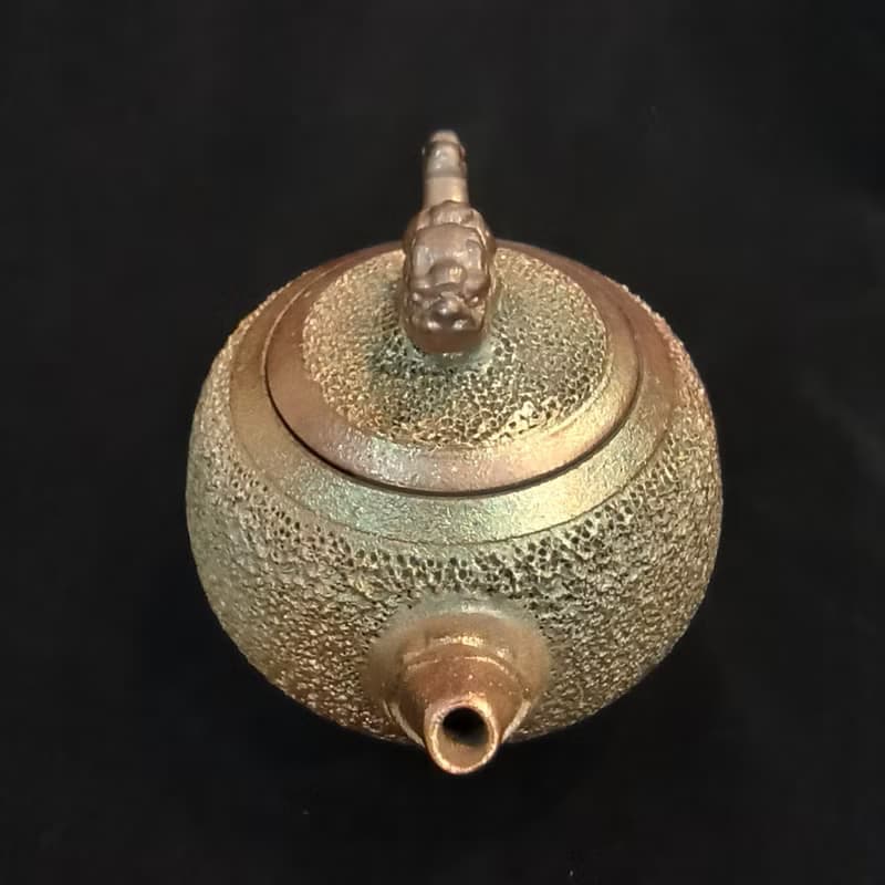 鶯歌名家柴燒金銀彩手拉胚冰煙茶壺