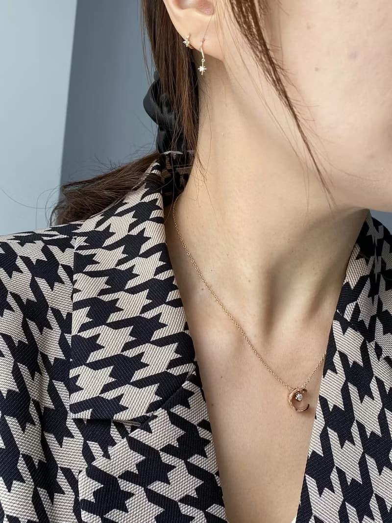 14K Asterism Piercing 星芒鎖珠耳環 (單個)耳骨 耳窩 不退色