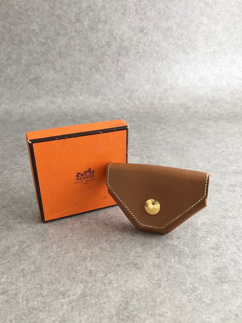 【 日本直送　名牌中古包 】HERMES エルメス コインケース ブラウン レザー ルヴァンキャトル vintage ヴィンテージ オールド ujtgvd