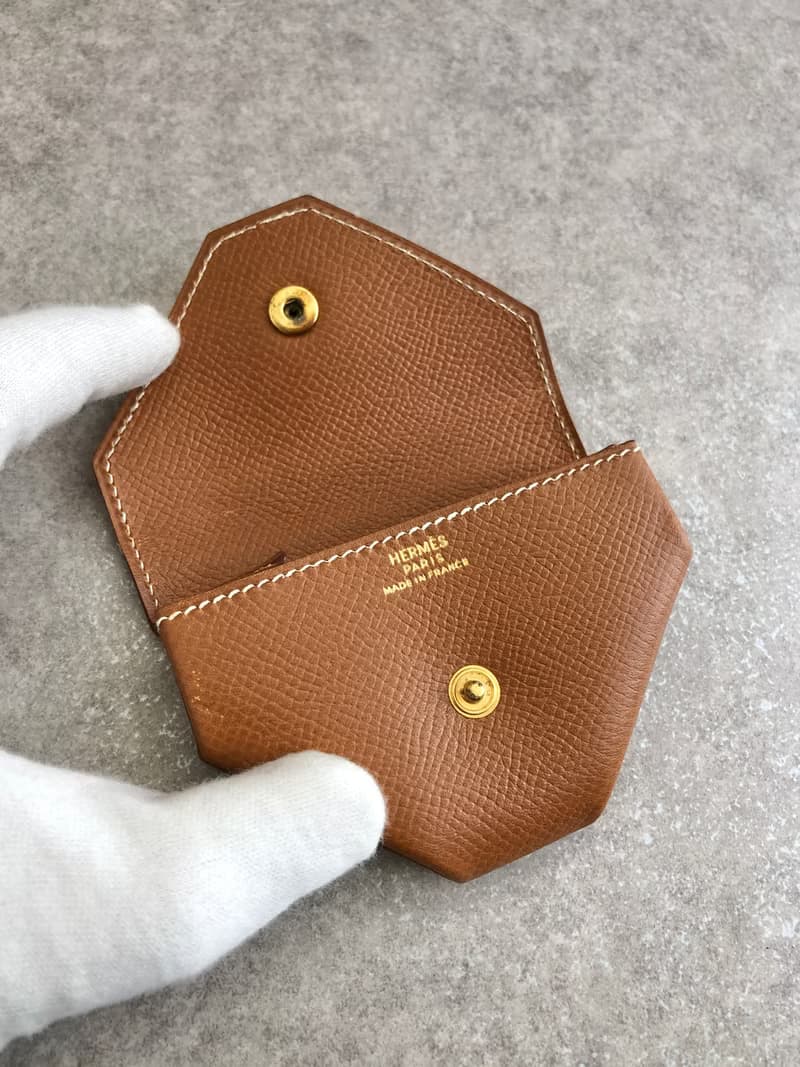 【 日本直送　名牌中古包 】HERMES エルメス コインケース ブラウン レザー ルヴァンキャトル vintage ヴィンテージ オールド ujtgvd