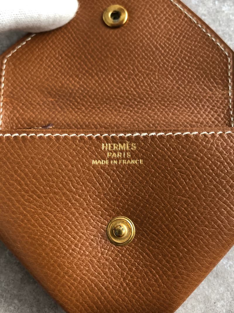 【 日本直送　名牌中古包 】HERMES エルメス コインケース ブラウン レザー ルヴァンキャトル vintage ヴィンテージ オールド ujtgvd
