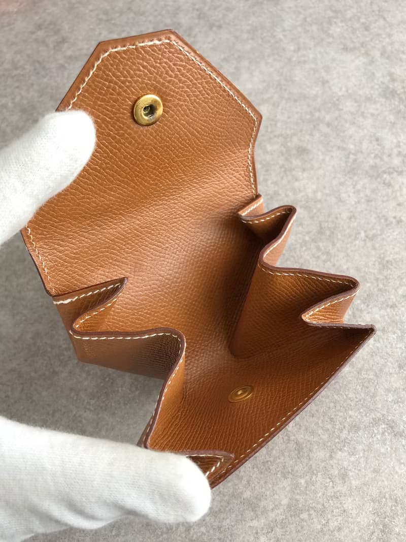 【 日本直送　名牌中古包 】HERMES エルメス コインケース ブラウン レザー ルヴァンキャトル vintage ヴィンテージ オールド ujtgvd