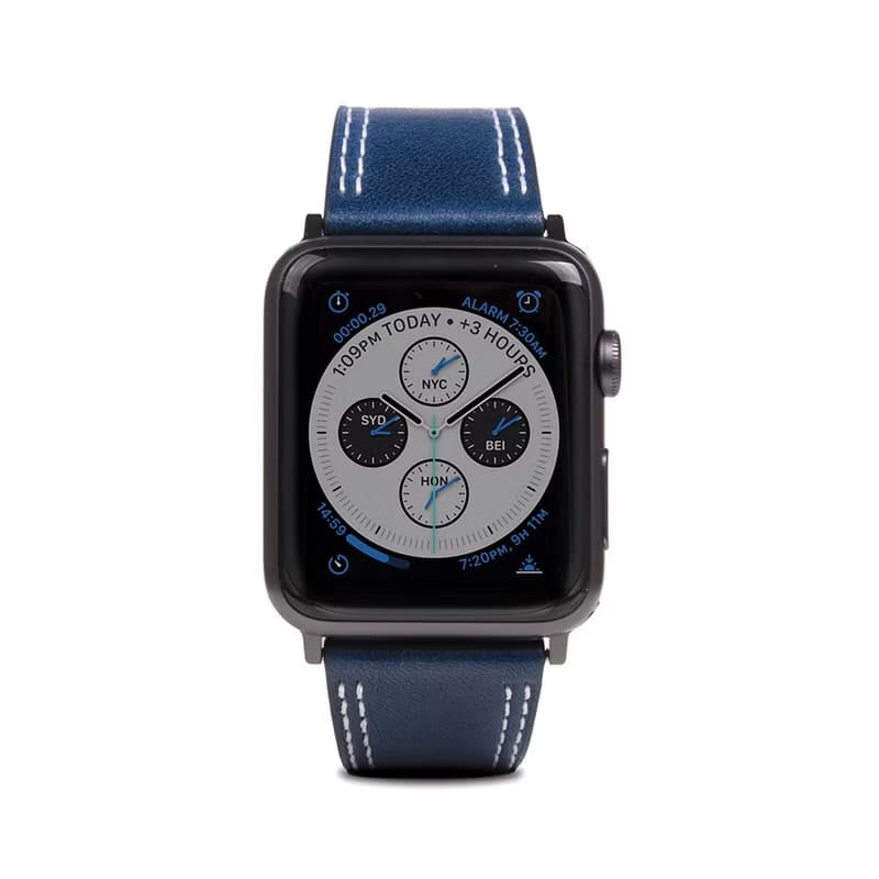 SLG Design Apple Watch 42mm/44mm D+ ITL 雙車線復古真皮錶帶