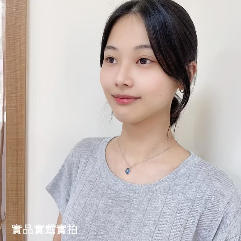 心靈能量-蛋面海藍寶石項鍊