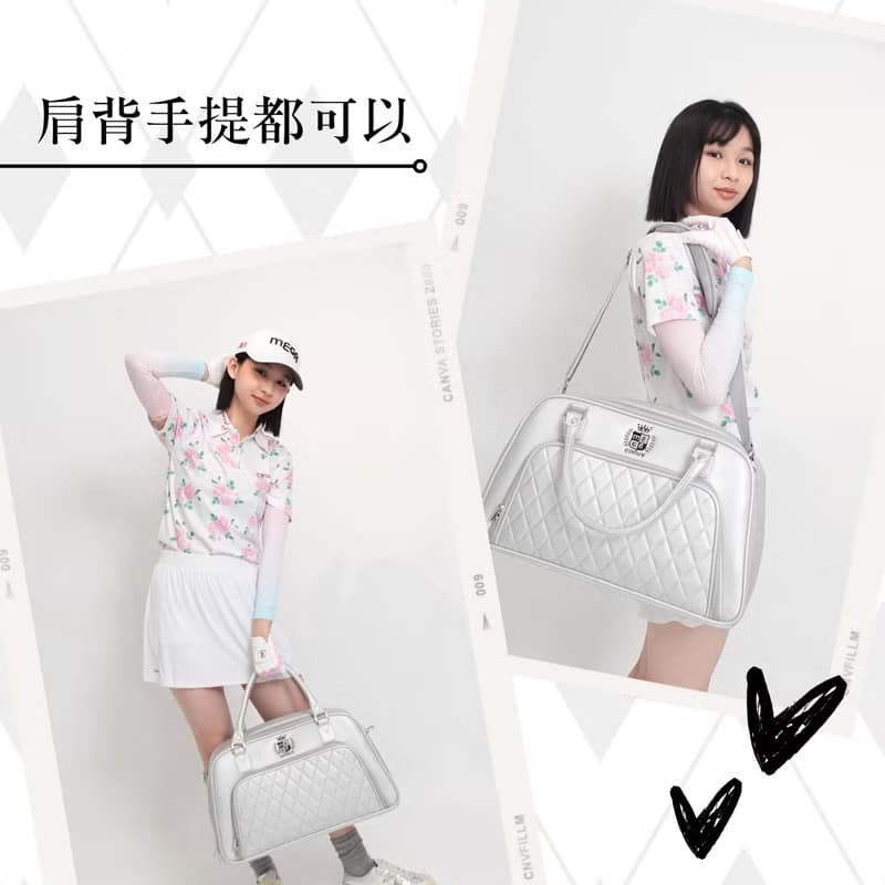 【MEGA GOLF】皇家格紋珠光衣物袋