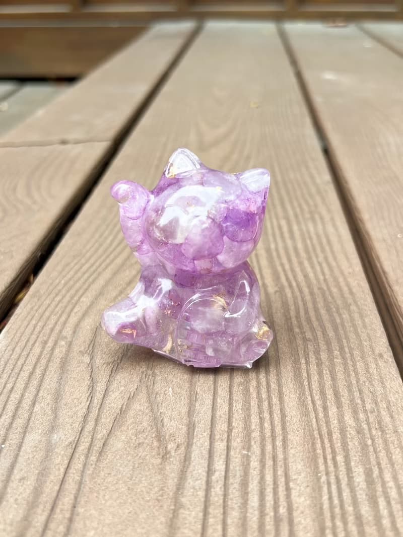 水晶擺飾【招財貓 紫水晶】貴人運 招財 開智慧 增加人緣