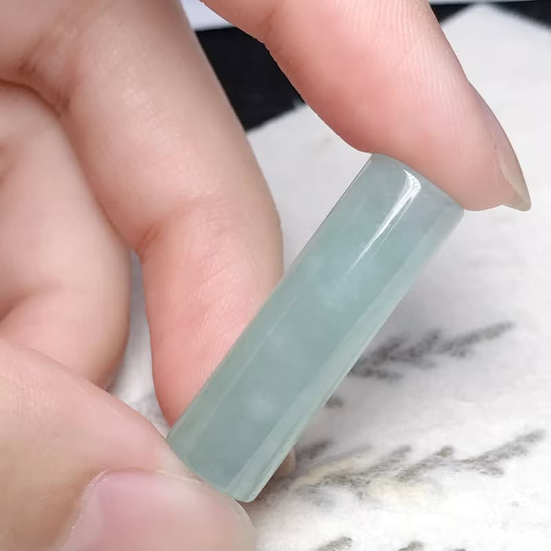 冰種翡翠圓印章 | 天然緬甸玉A貨翡翠 | 送禮