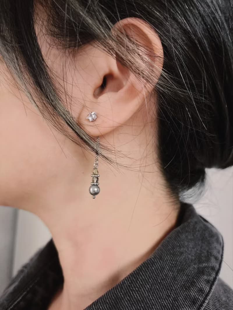 閃亮耶誕(金銀島) 星鑽水晶 不鏽鋼耳環