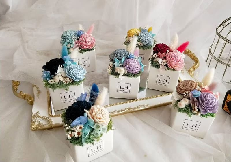 藍芯手作│乾燥盆花・永生玫瑰花 畢業花束 生日禮物 母親節禮盒