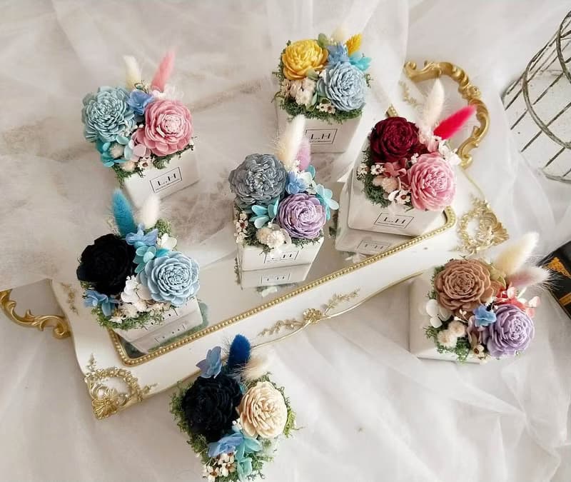 藍芯手作│乾燥盆花・永生玫瑰花 畢業花束 生日禮物 母親節禮盒
