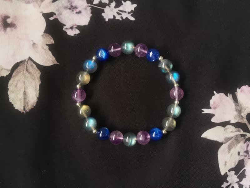 【 Universe 】高等級拉長石 紫水晶 藍晶石 純銀 手鍊