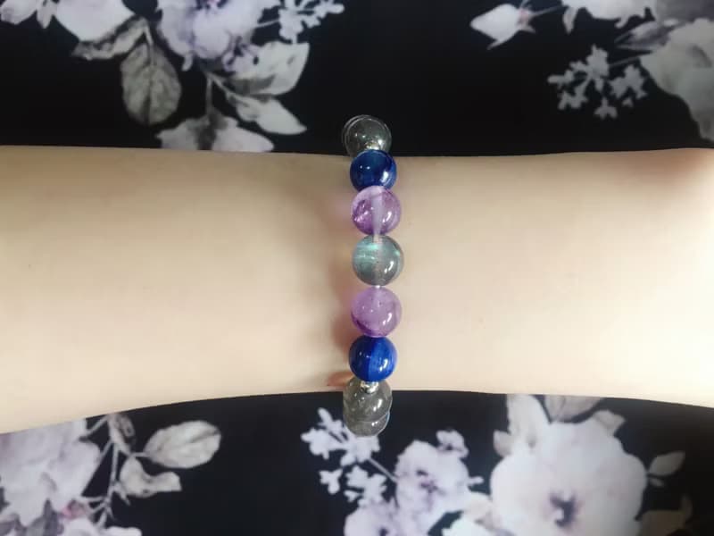 【 Universe 】高等級拉長石 紫水晶 藍晶石 純銀 手鍊