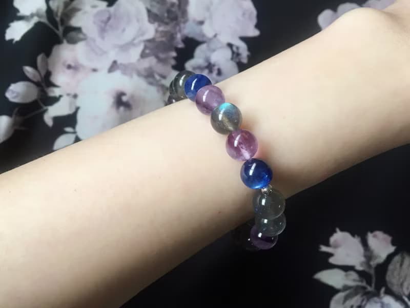 【 Universe 】高等級拉長石 紫水晶 藍晶石 純銀 手鍊