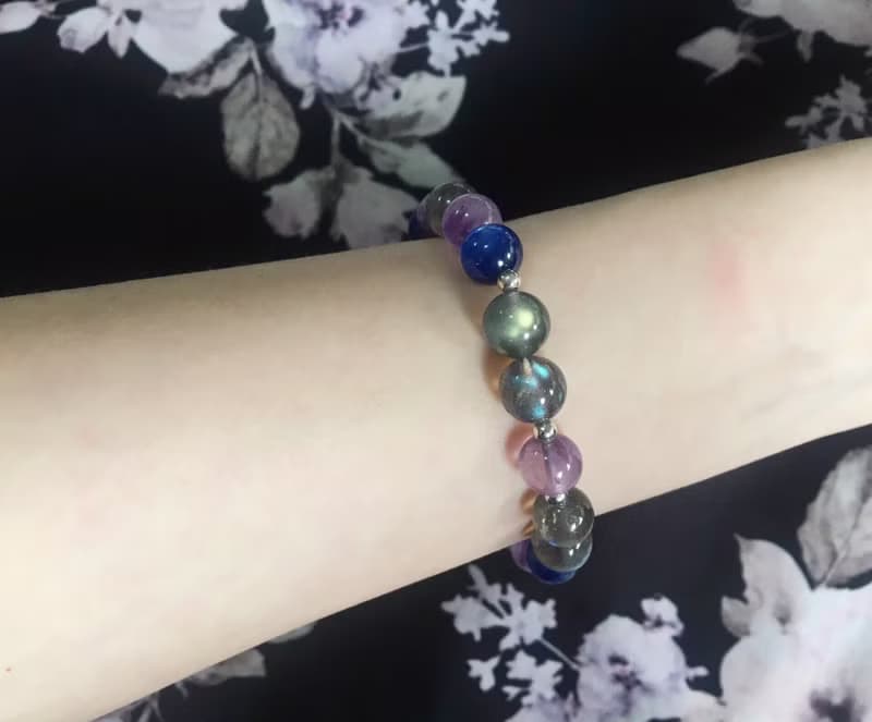 【 Universe 】高等級拉長石 紫水晶 藍晶石 純銀 手鍊