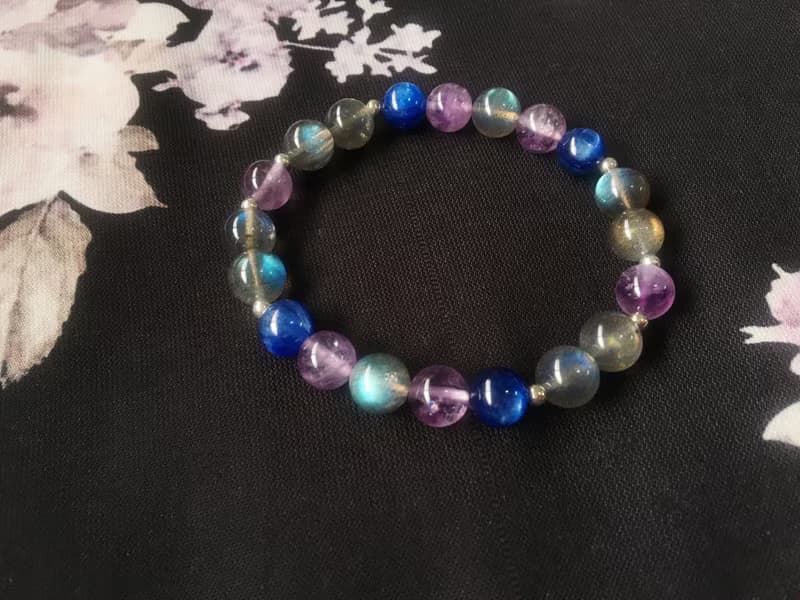 【 Universe 】高等級拉長石 紫水晶 藍晶石 純銀 手鍊