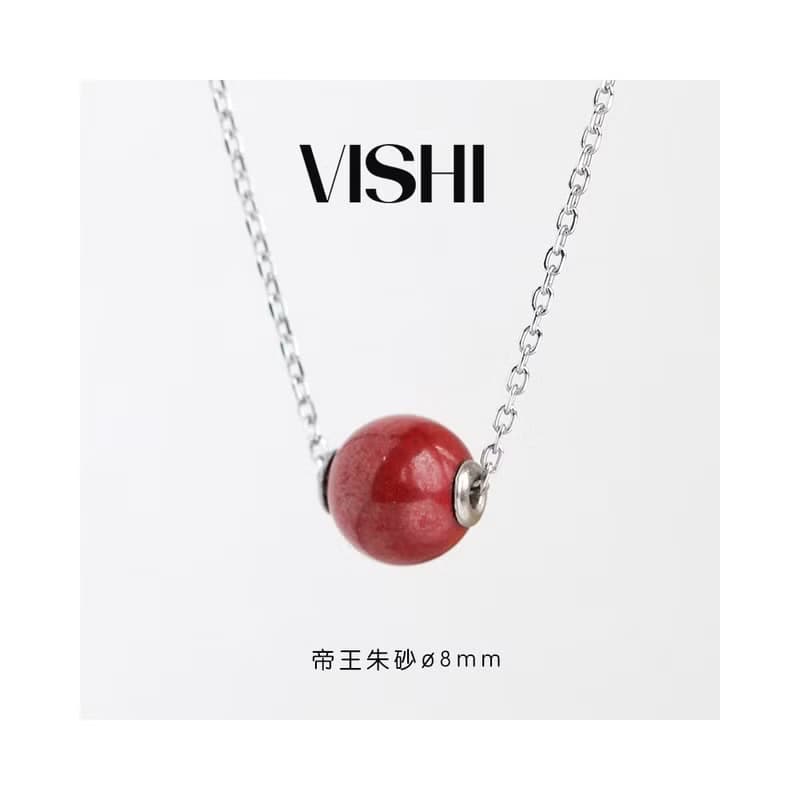 時來運轉硃砂項鏈 925銀帝王硃砂女小眾鎖骨鏈氣質款