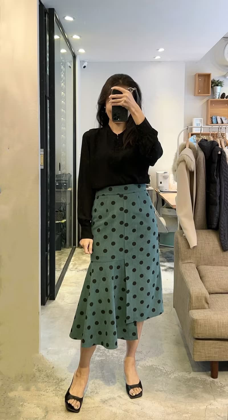 訂製系列-中腰開叉魚尾裙(孔雀綠)
