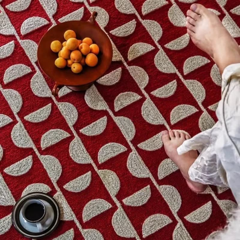 法式風 手作 紐西蘭羊毛地毯 馬賽公寓 客廳臥室 床邊墊 家居裝飾