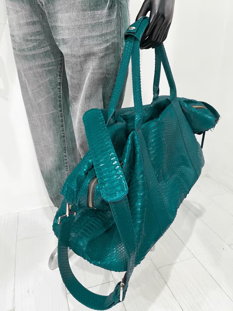 Snakeskin Weekender Duffle Bag Leather Weekender Bag Snakeskin Travel Bag