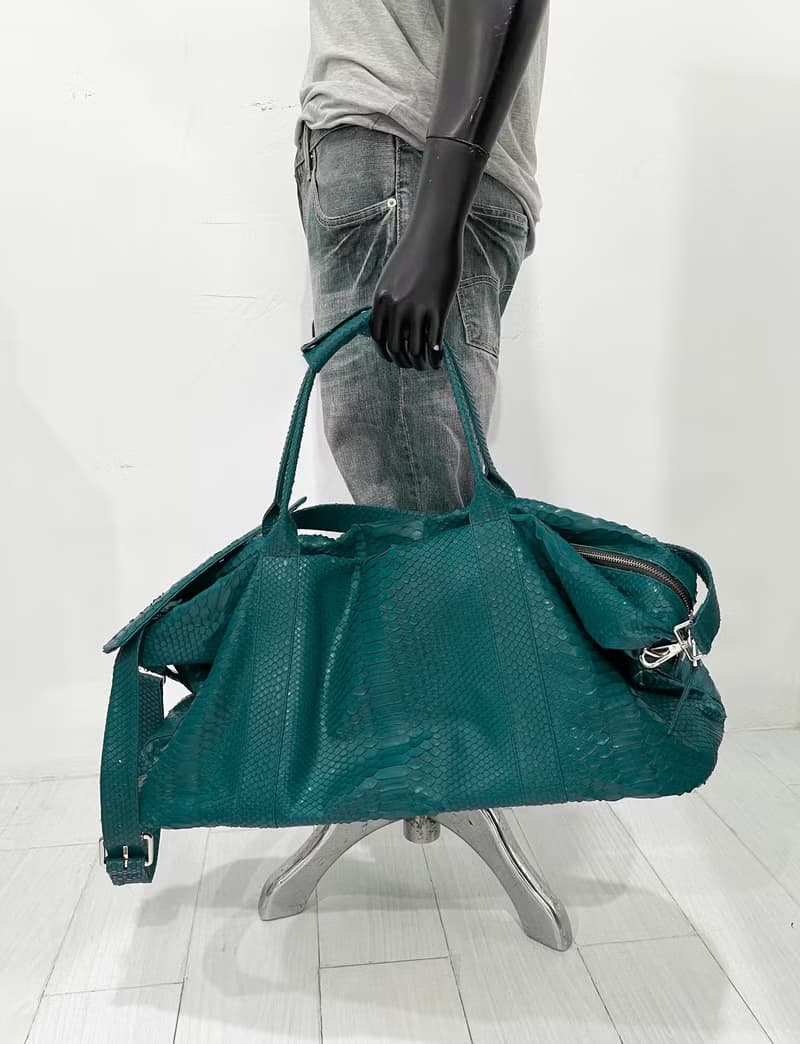 Snakeskin Weekender Duffle Bag Leather Weekender Bag Snakeskin Travel Bag