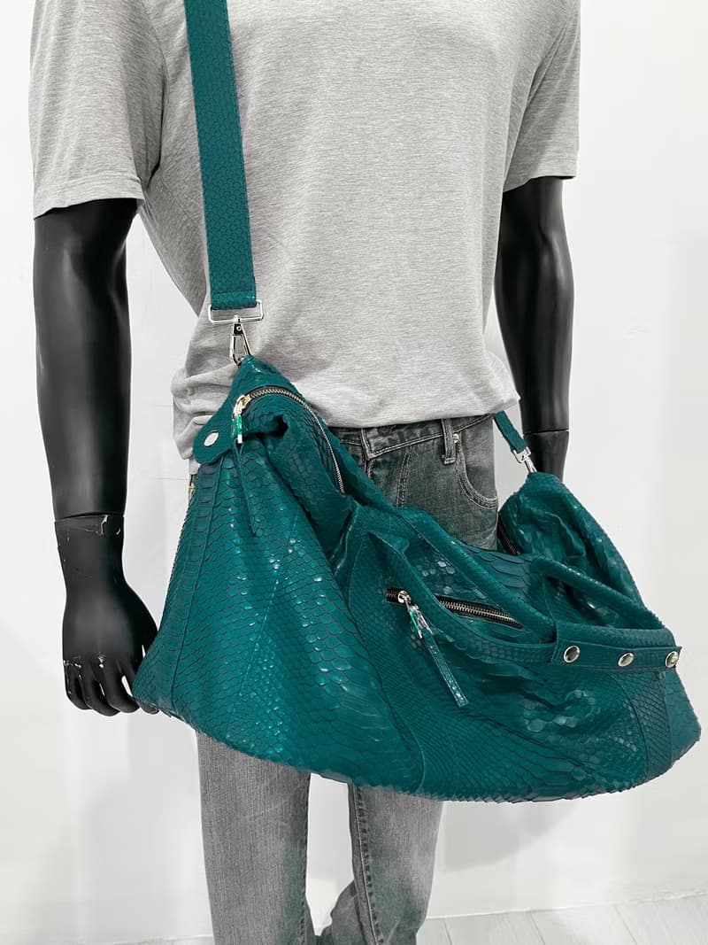 Snakeskin Weekender Duffle Bag Leather Weekender Bag Snakeskin Travel Bag