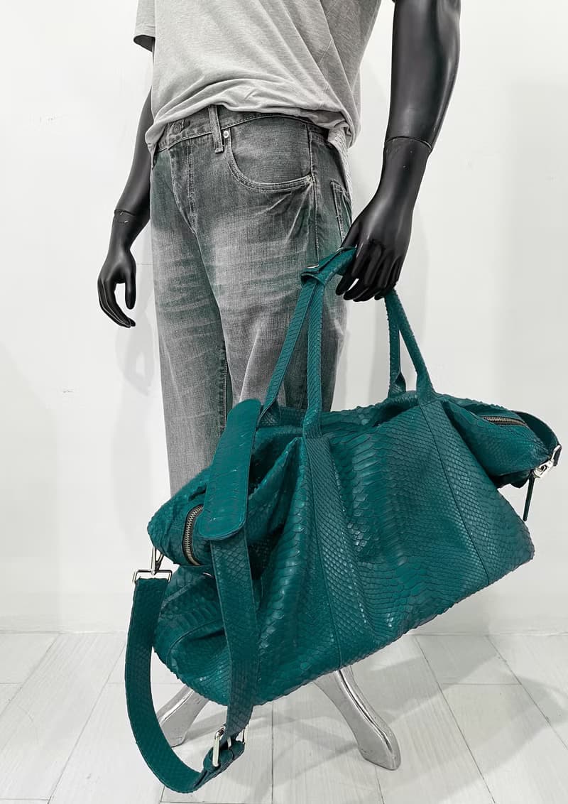 Snakeskin Weekender Duffle Bag Leather Weekender Bag Snakeskin Travel Bag