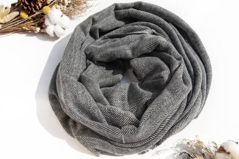 喀什米爾Cashmere 針織圍巾 純羊毛圍巾 手織圍巾 編織圍巾-條紋