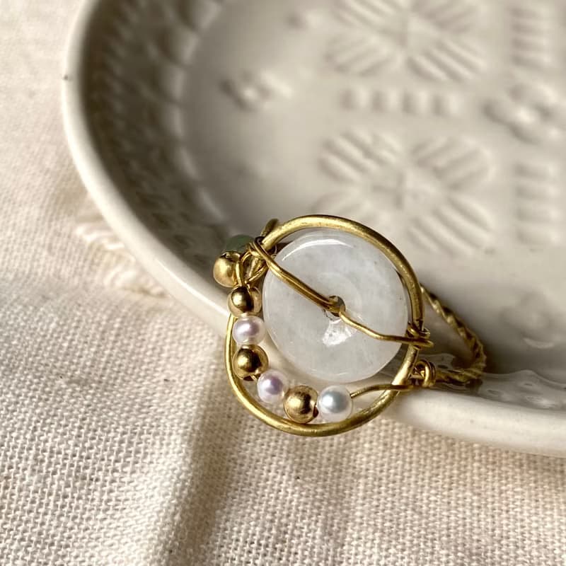 老林雜貨 | 玉石珍珠設計戒指
