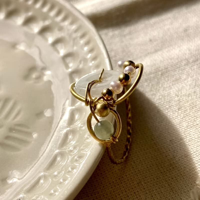 老林雜貨 | 玉石珍珠設計戒指