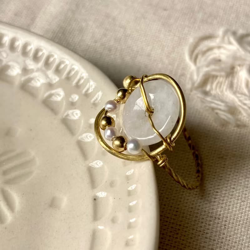 老林雜貨 | 玉石珍珠設計戒指