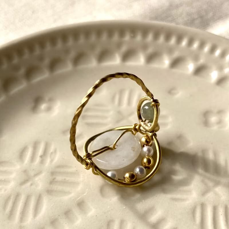 老林雜貨 | 玉石珍珠設計戒指