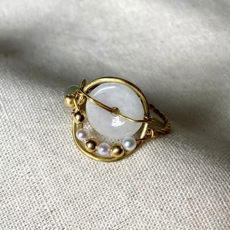 老林雜貨 | 玉石珍珠設計戒指