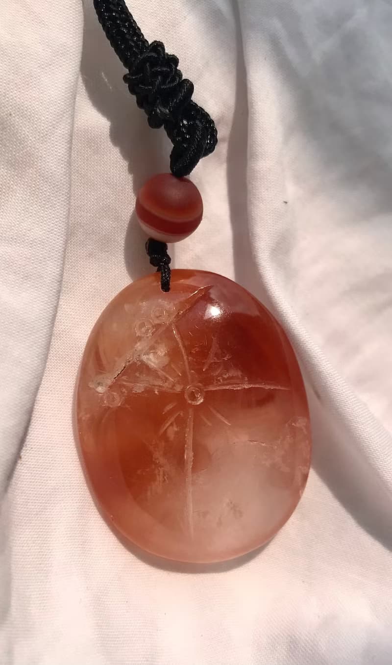 巴西紅兔毛 彩虹 水晶 金魚 人工雕刻 項鍊 吊咀 吊墮 水晶 擺設