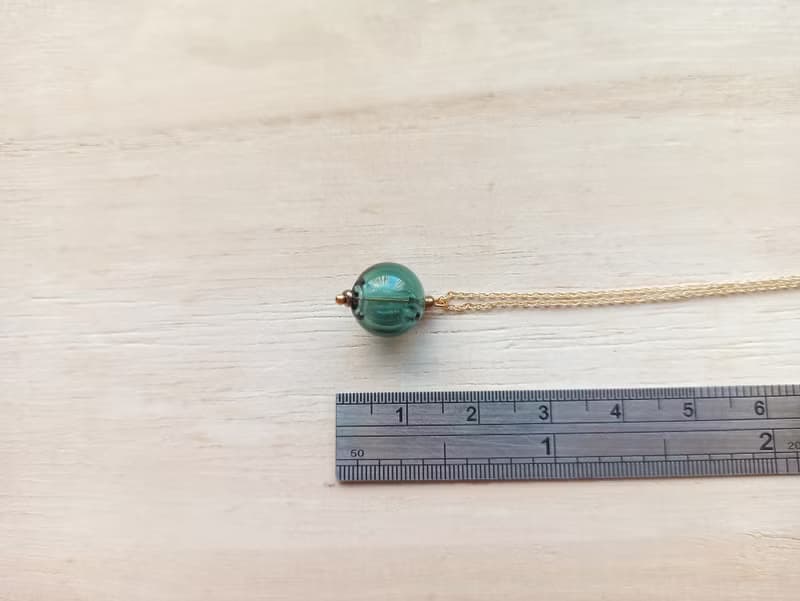 1公分小圓琉璃精油瓶包金項鍊