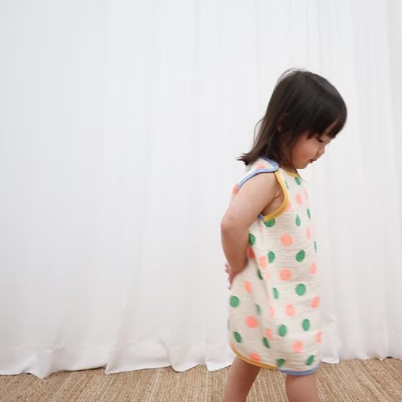 韓國全棉夏季透氣舒適圓點螢光色睡袋