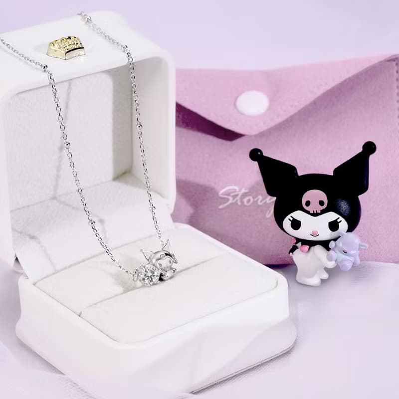 Kuromi 莫桑鑽系列-酷洛米莫桑石單鑽純銀項鍊