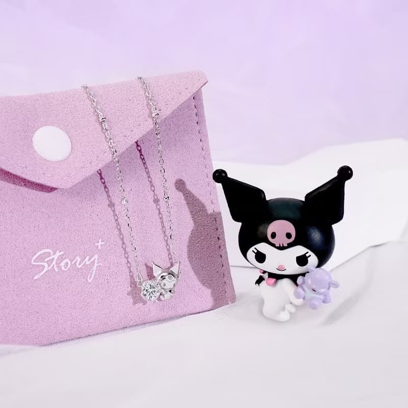 Kuromi 莫桑鑽系列-酷洛米莫桑石單鑽純銀項鍊