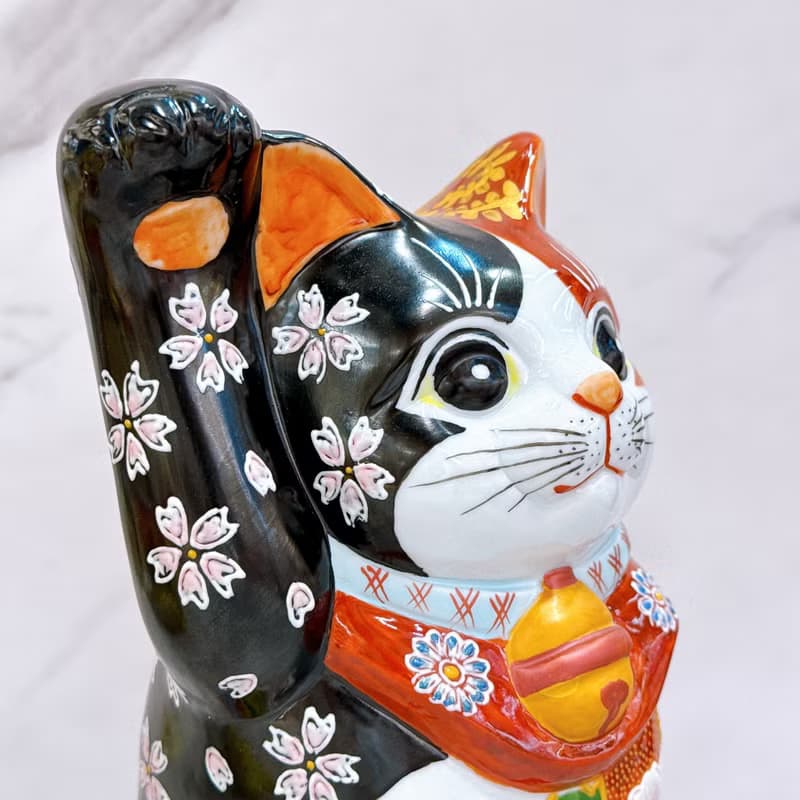 【赤華盈門】日本九谷燒招財貓 | 紅赤華盛