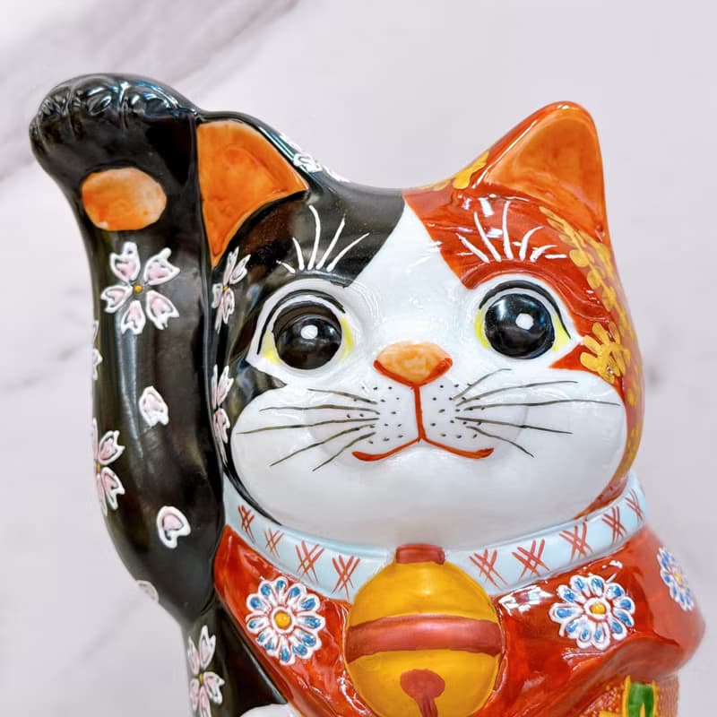 【赤華盈門】日本九谷燒招財貓 | 紅赤華盛