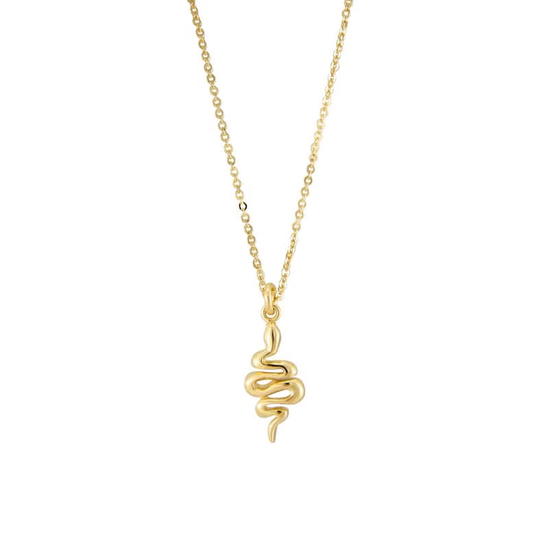 Snake Necklace 生肖蛇 動物造型項鍊 純銀鍍18K金 新年 送禮推薦