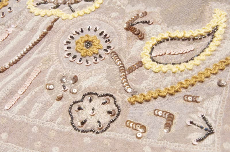 喀什米爾Cashmere/水煮羊毛披肩/針織圍巾/刺繡圍巾/羊絨披巾-花