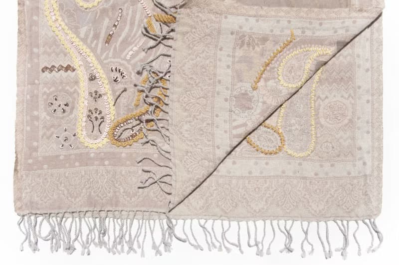 喀什米爾Cashmere/水煮羊毛披肩/針織圍巾/刺繡圍巾/羊絨披巾-花