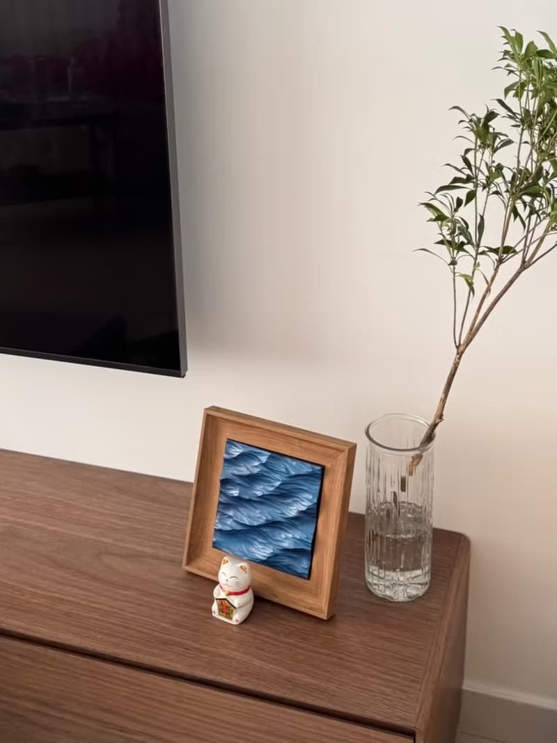 石膏海浪 浪漫裝飾畫 手工擺件 喬遷/生日禮物