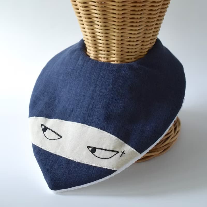 忍者-日本眼罩和圍兜 爸爸寶寶 ２件組 嬰兒禮品/彌月禮盒